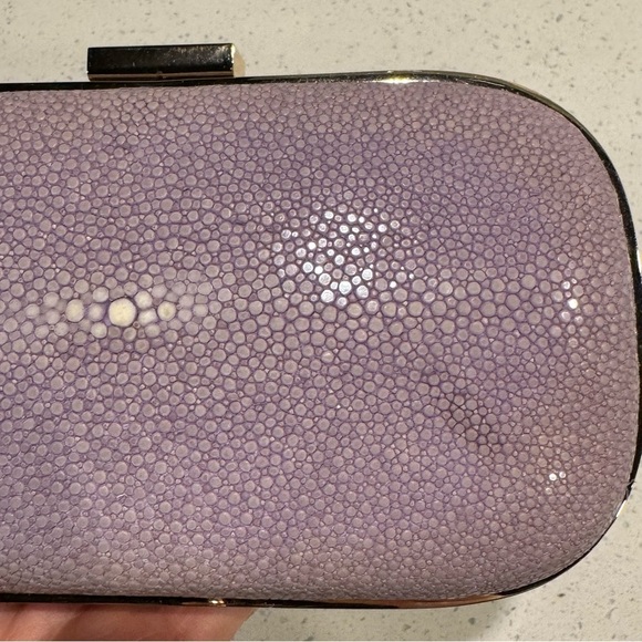 ANYA HINDMARCH PURPLE MARANO GLITTER-FINISHED BOX CLUTCH EUC - Picture 12 of 12